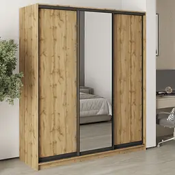 Шафа-купе тридверна MebelStar Стандарт BG 2ДСП/Дзеркало 180x45x210 см Дуб тахо (MBS-8424)