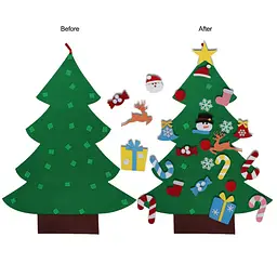 Дитяча ялинка з іграшками із фетру на стіну 95*70см ялинка Chrismas Free - мініатюра 3