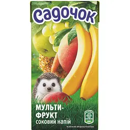 Мультифруктовий соковий напій Садочок з м'якоттю пастеризований 0.5 л