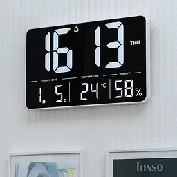 Годинник електронний настінний та настільний LOSSO GRAND WC-600 Будильник з пультом White (18967) - мініатюра 9