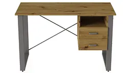 Письмовий стіл із ящиками Ferrum-decor Оскар 750x1200x600 метал Сірий ДСП Дуб Артізан 16 мм (FRD-103232)