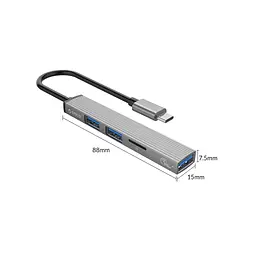 Концентратор Orico Type-C to USB3.0, 2xUSB2.0, TF (AH-12F-GY-BP) (CA913541) - мініатюра 4