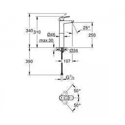 Змішувач для раковини Grohe Bau Loop 23764000, Хром - мініатюра 2