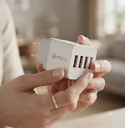 Адаптер Fast Charge 220v 4 USB D22 / Мережевий зарядний пристрій з підтримкою швидкого заряджання - мініатюра 4