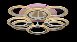 Люстра стельова LED Splendid Ray LK235/4+4+A, 160W, білий, з пультом, димер, сучасний стиль, 50 см - мініатюра 3