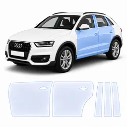 Антигравійна захисна бронеплівка за лекалами для Audi Q3 F3 2018-2024 - зони дверей і стійки вікон