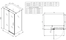 Душова кабіна без піддону Koer SR SC02-100x80x200-TR-01 прозоре скло Easy Clean 8 мм, хром KR5355, Універсальна, прозорий, хром - мініатюра 4