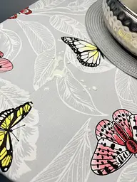 Скатертина Ecotton DUCK 170х220 см водовідштовхувальна сіра 5725-13 Метелики (24035) - мініатюра 4