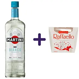 Набір: вермут Martini Bianco 15% 0.75 л + цукерки Raffaello 150 г  