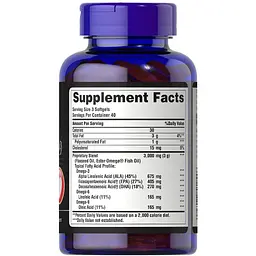 Омега 3-6-9 Puritan's Pride Triple Omega 3-6-9 риб'ячий жир і лляна олія 120 капсул (PTP-51254) - мініатюра 2