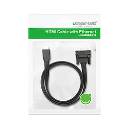 Кабель мультимедійний HDMI M to DVI M 1.0m HD106 black Ugreen (30116) - мініатюра 2