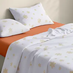 Дитяча постільна білизна фланель Cosas SNOWFLAKES GOLD CS3 110х140см (Flannel_SnowflakesGold_El80-29Amber_140) - мініатюра 2
