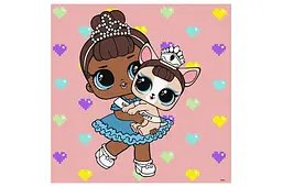 Набір для розпису за номерами 40x40 см KHO6291 "L.O.L. TroopSurprise Miss Baby With Miss Puppy" Ideyka