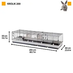 Клітка для кролика в комплекті з перегородкою Ferplast KROLIK 200 - мініатюра 2