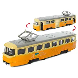 Трамвай, метал, масштаб 1:70, інерційний, 18.5 см (В асортименті)