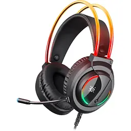 Ігрова гарнітура Defender Flame RGB кабель 2 м чорна