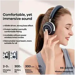 Навушники бездротові Remax RB-620HB BT 5.0 накладні сині - мініатюра 5