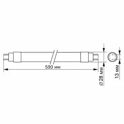 LED FITO лампа Videx T8F 9W 0.6m (26999-000) - мініатюра 5