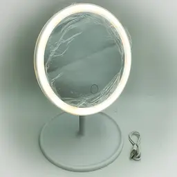 Дзеркало косметичне з Led підсвічуванням та акумулятором для макіяжу кругле 17 см UKC біле - мініатюра 4