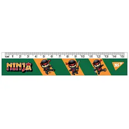 Линейка Yes 15 см Ninja (370646)