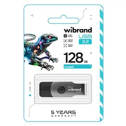 USB флеш накопичувач Wibrand 128GB Lizard Black USB 3.2 Gen 1 (USB 3.0) (WI3.2/LI128P9B) - мініатюра 3