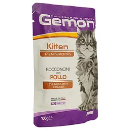 Вологий корм для кошенят Gemon Cat Wet Kitten курка 100 г (70300896) - мініатюра 2