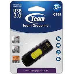 USB флеш накопичувач Team 32GB C145 Yellow USB 3.0 (TC145332GY01) - мініатюра 5