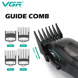 Акумуляторна машинка для стрижки, машинка для бороди VGR V-269 - мініатюра 4