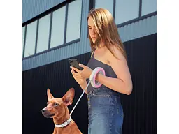 Повідець для собак WAUDOG R-leash світловідбиваюча стрічка XS-M до 40 кг 2.9 м рожевий (81277) - мініатюра 4