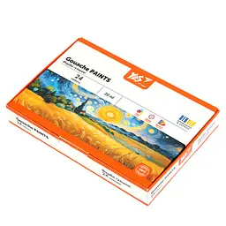 Фарби гуашеві, 24 кольори по 20 мл Orange Line 230434 Yes