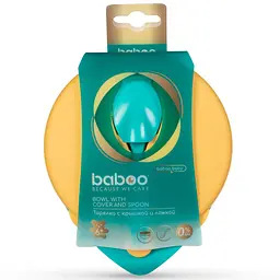 Мисочка Baboo, з кришкою та ложечкою, 6+ міс., помаранчева (9-028) - мініатюра 3