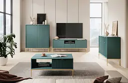 Комод Perfect Home Нова / Nova 2-дверний з 2 шухлядами і золотими ніжками KSZ104 Лабрадор (PFH-091497) - мініатюра 5