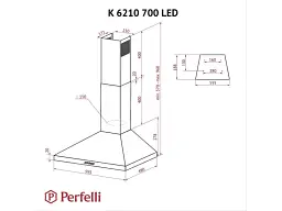 Витяжка Perfelli K 6210 BL 700 LED - мініатюра 11