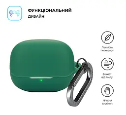 Силіконовий чохол для навушників Xiaomi Buds 5 Pro, Hang Case, зелений, ультратонкий захисний кейс товщиною 2 мм, захист від подряпин, пилу та ударів, компактний, з карабіном для кріплення, ArmorStandart (ARM84517) - мініатюра 2