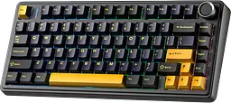 Клавіатура бездротова Aula F75 Gasket Greywood V3 RGB Black (6948391208626)