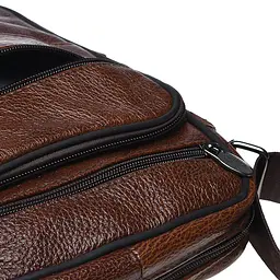 Чоловіча сумка Borsa Leather K18490 24x21x7 см Коричневий (10852) - мініатюра 5