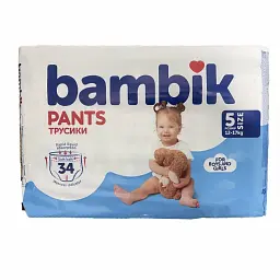 Дитячі підгузки-трусики Bambik 5 Junior (12-17 кг), 34 шт