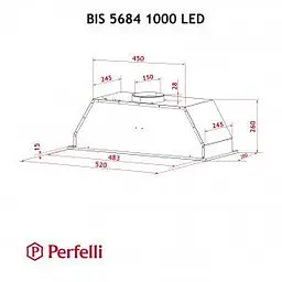 Витяжка вбудована Perfelli BIS 5684 BL 1000 LED - мініатюра 10