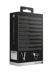 Страпон з подвійним дилдо Ouch! Dual Silicone Ribbed Strap-On, регульований, чорний - мініатюра 6