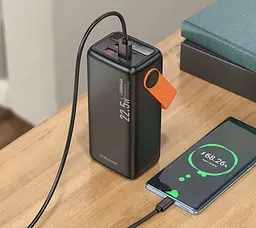 Зовнішній акумулятор BOROFONE BJ66 Magnifico 22.5W+PD20W fully compatible power bank (40000mAh) Black (6941991115141) - мініатюра 8