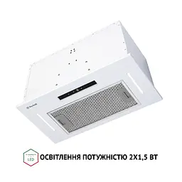 Витяжка повновбудована PERFELLI BIS 5653 WH 1000 LED - мініатюра 6