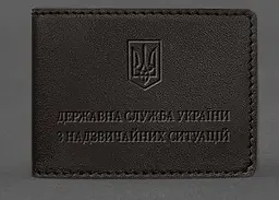 Шкіряна обкладинка на посвідчення Державної служби України з надзвичайних ситуацій (ДСНС) темно-коричнева