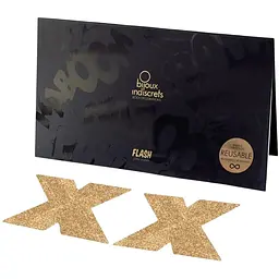 Пестіс-стикини Bijoux Indiscrets Flash Cross Gold наклейки на соски One size