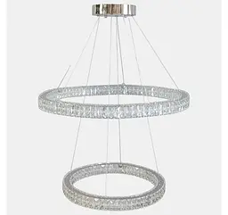 Двоярусна хромована кришталева LED люстра-кільця Artlight 8219-70+50CH - мініатюра 2