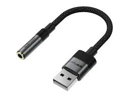 Адаптер Acefast J13 audio 3.5 - USB 15 см Black (6974316285298) - мініатюра 2