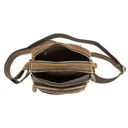 Невеликий шкіряний месенджер коричневого кольору Tiding Bag M39-681DB - мініатюра 2