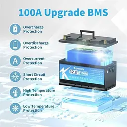 Акумулятор Kepworth LiFePO4 12V (12.8V/100Ah/1280Wh) (KW-12-100) [125501] - мініатюра 3