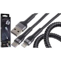 Дата кабель для заряджання айфонів USB - Lightning 8-pin REMAX Jany RC-124i Чорний (1м) - мініатюра 4