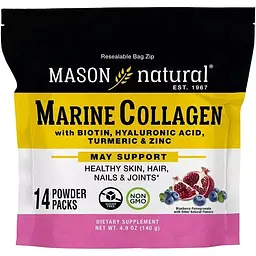 Морський колаген Mason Natural смак чорниці та граната 14 стіків по 10 г