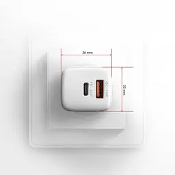 Зарядний пристрій AXAGON 1xUSB QC3.0 + 1xUSB-C PD20W white (ACU-PQ20W) - мініатюра 9